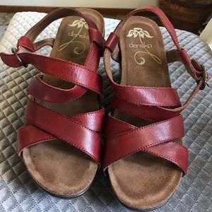 Dansko wine red wedges